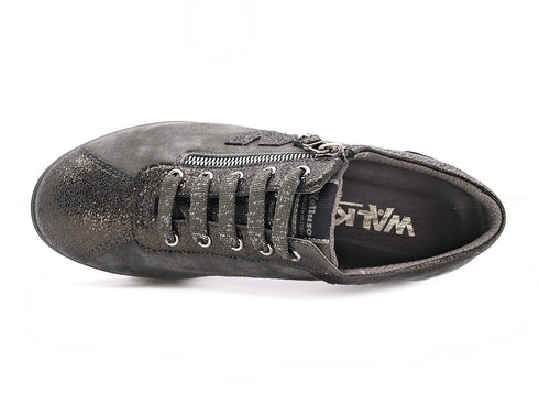 Melluso walk scarpe stringate con zip donna grigio